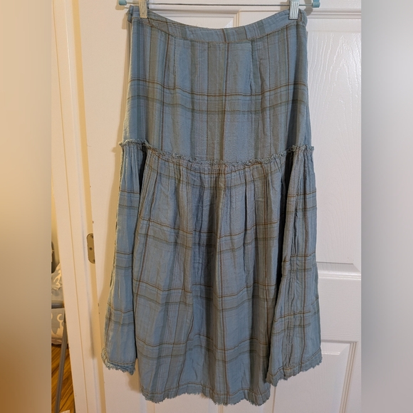 Free People Plaid Maxi Skirt Size 8 - Picture 3 of 7